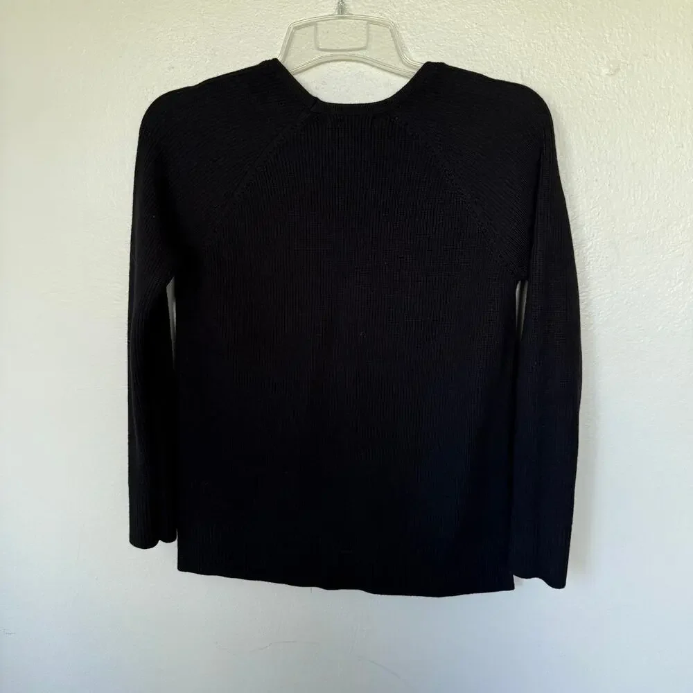 Athleta Black V Neck Ribbed long sleeves top size XS/P - Picture 6 of 8